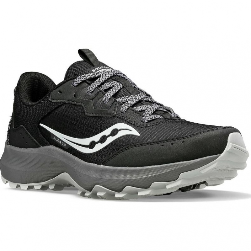 Black Men's Saucony Aura TR Trail Running Shoes | AUSTRALIA-ULXMP