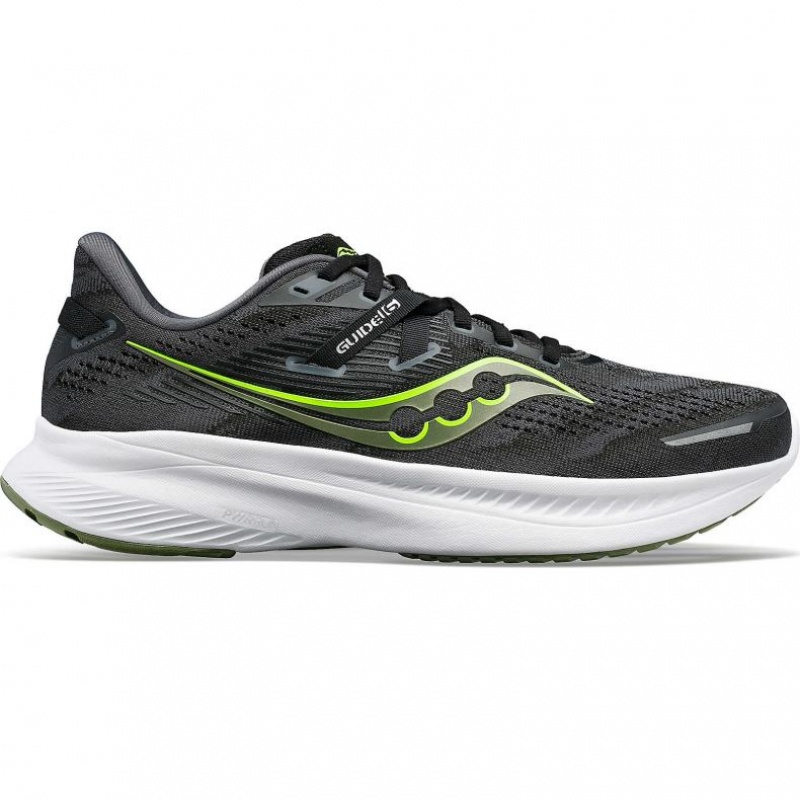 Black Men\'s Saucony Guide 16 Running Shoes | AUS-CEYFA