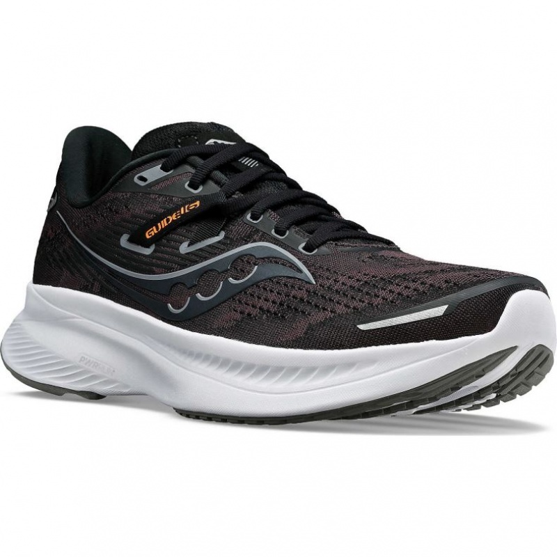 Black Men's Saucony Guide 16 Wide Running Shoes | AUS-NWVDS