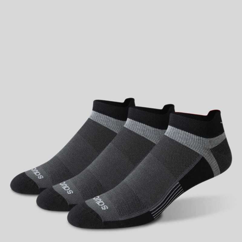 Black Men's Saucony Inferno Liteweight 3-Pack Socks | AUSTRALIA-XHKFG