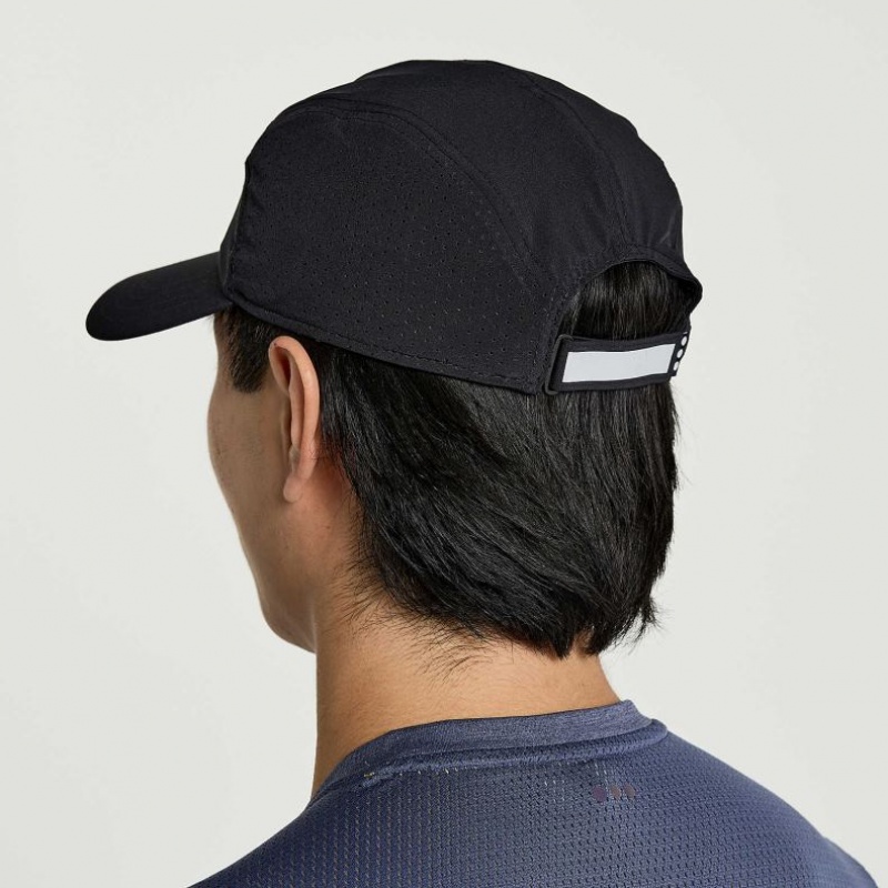 Black Men's Saucony Outpace Hat | AUSTRALIA-IDPYB