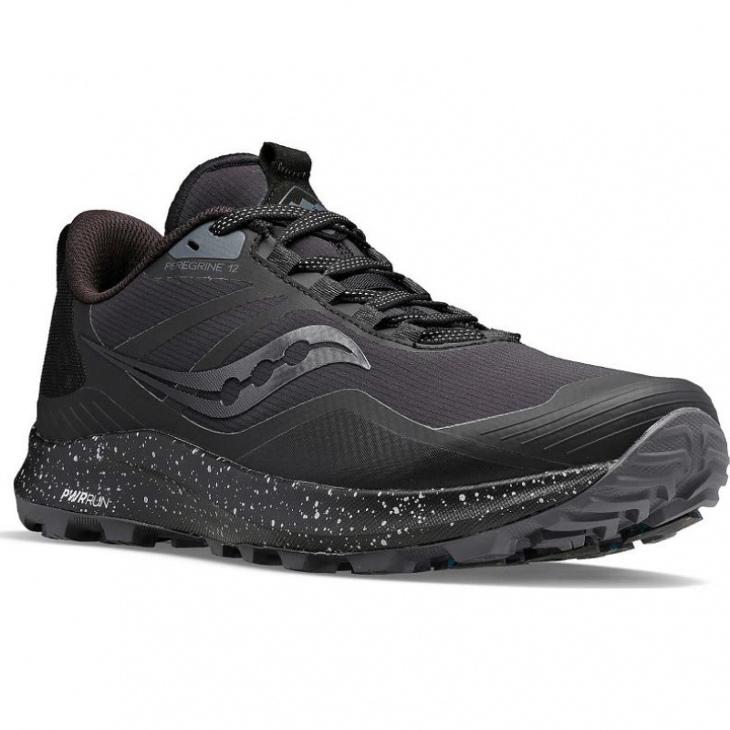 Black Men's Saucony Peregrine ICE+ 3 Running Shoes | AUS-OQXGK