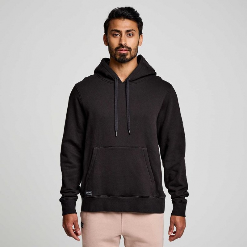 Black Men\'s Saucony Recovery Hoodie | AUS-QFCSU