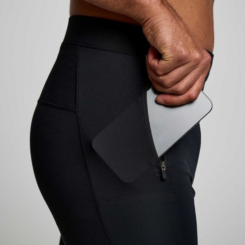 Black Men's Saucony Runshield Tight | AUS-IJSCU