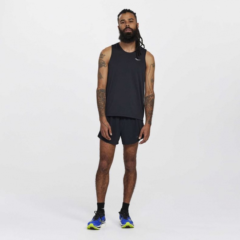 Black Men's Saucony Stopwatch Singlet | AUS-EMILP