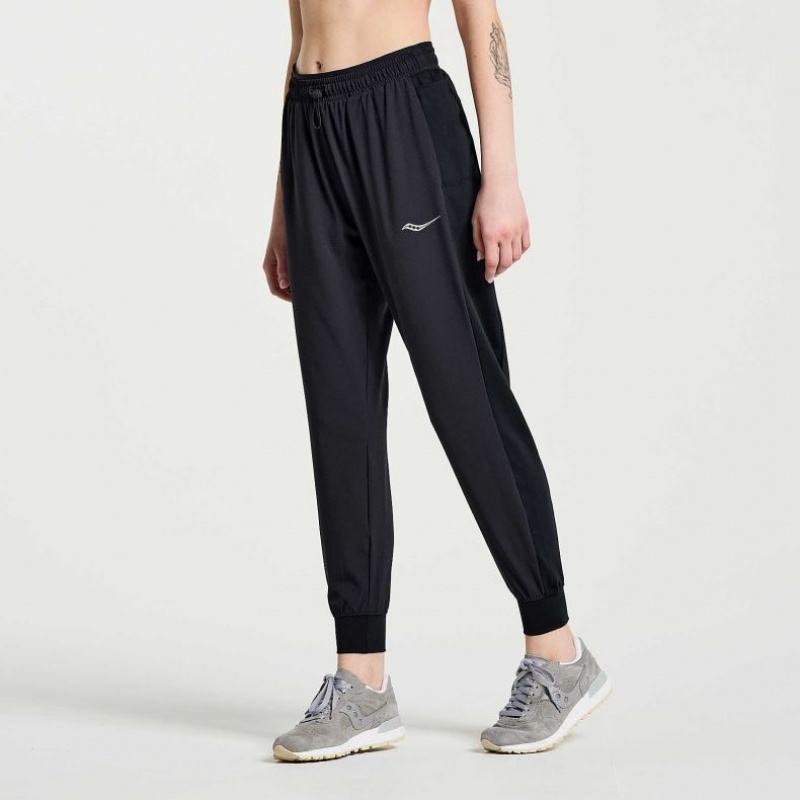 Black Women's Saucony Boston Woven Jogger | AUS-XJBLR