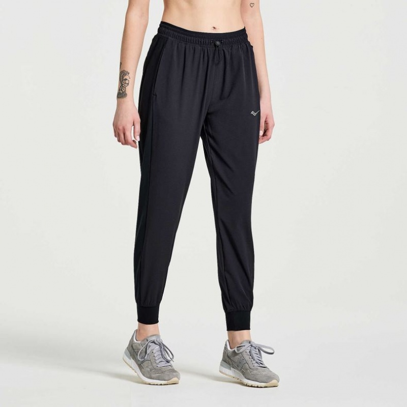 Black Women's Saucony Boston Woven Jogger | AUS-XJBLR