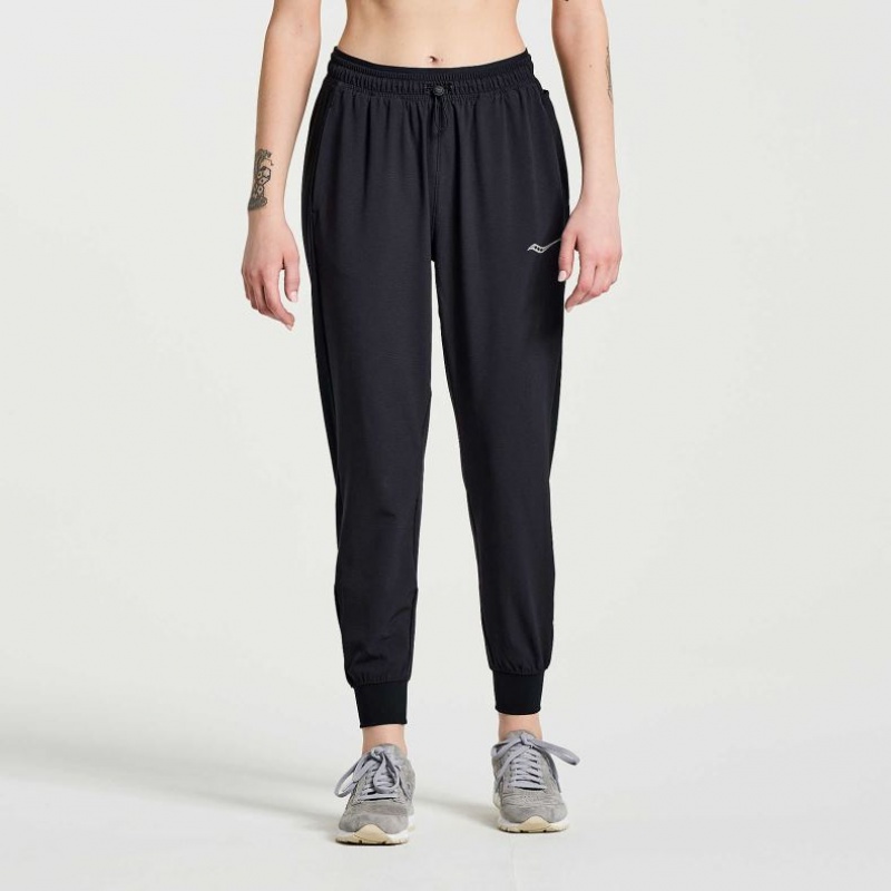 Black Women\'s Saucony Boston Woven Jogger | AUS-XJBLR