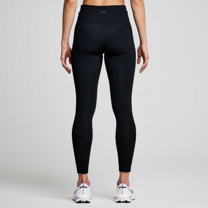 Black Women's Saucony Fortify 7/8 Tight | AUS-UVMXQ