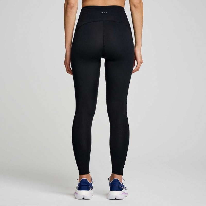 Black Women's Saucony Fortify Viz Tight | AUSTRALIA-LDWFS