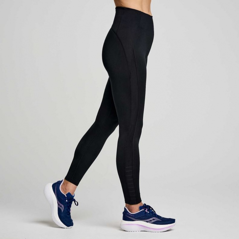 Black Women's Saucony Fortify Viz Tight | AUSTRALIA-LDWFS