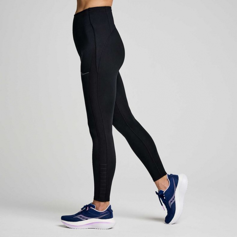 Black Women's Saucony Fortify Viz Tight | AUSTRALIA-LDWFS