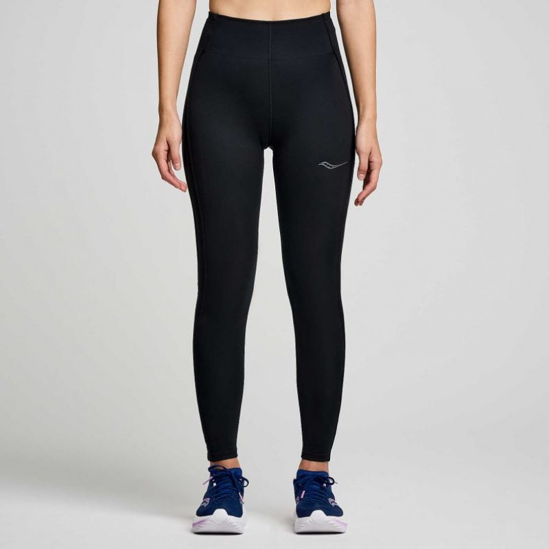 Black Women\'s Saucony Fortify Viz Tight | AUSTRALIA-LDWFS