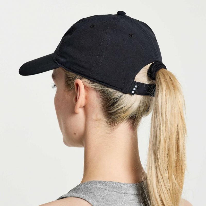 Black Women's Saucony Outpace Petite Hat | AUS-QYRLB