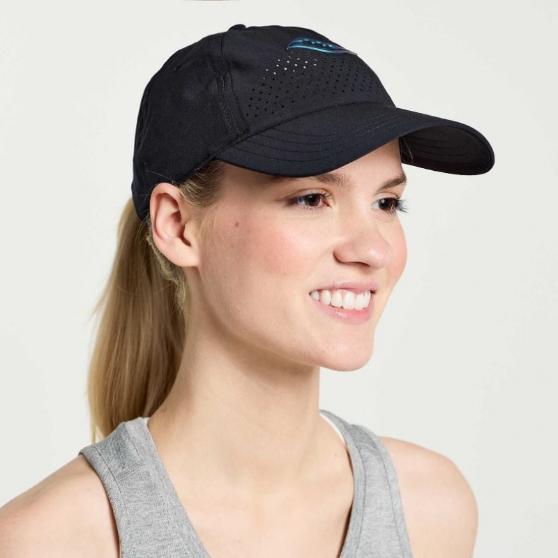 Black Women\'s Saucony Outpace Petite Hat | AUS-QYRLB