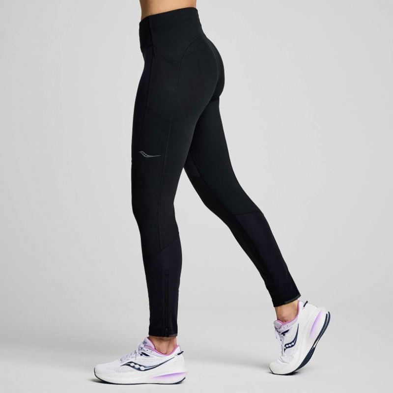 Black Women's Saucony Runshield Tight | AUSTRALIA-YVDFI