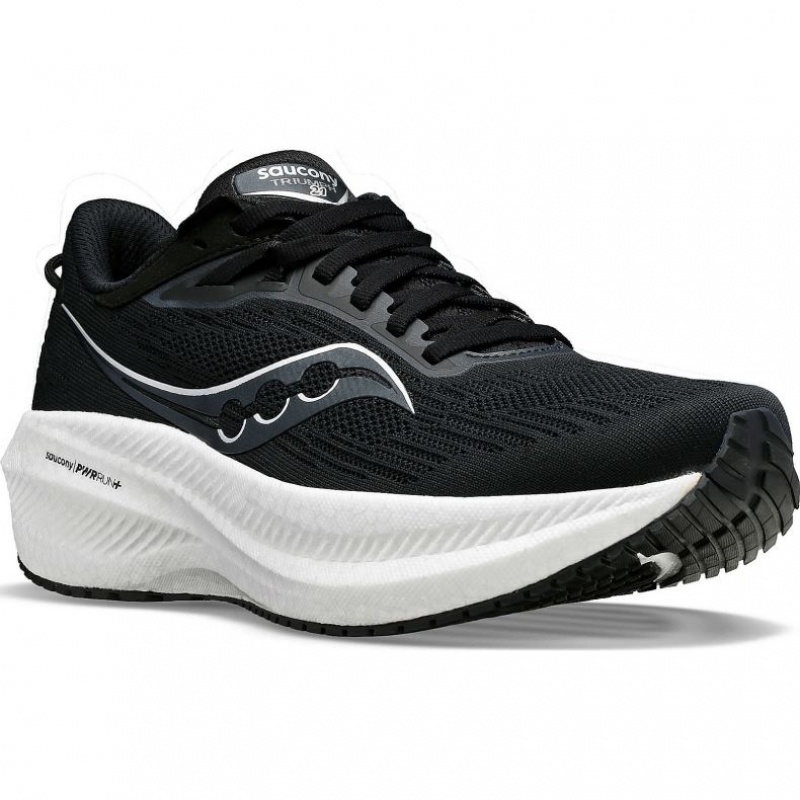 Black / White Men's Saucony Triumph 21 Running Shoes | AUS-YBHVP