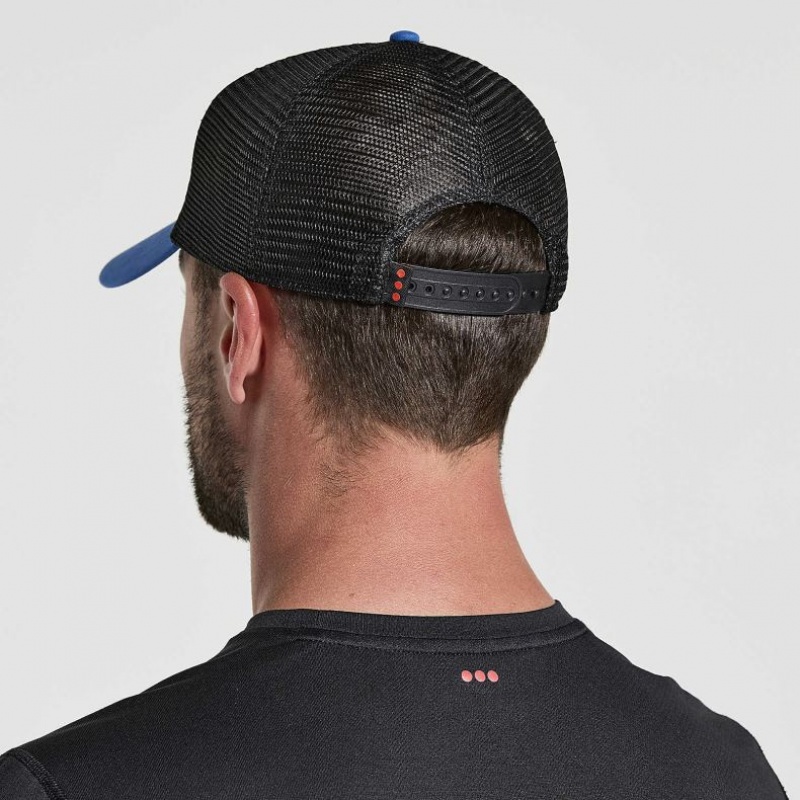 Blue Men's Saucony Adjustable Snap Back Trucker Hats | AUSTRALIA-ARMGC