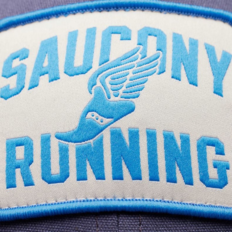 Blue Men's Saucony Adjustable Snap Back Trucker Hats | AUSTRALIA-LDEVS