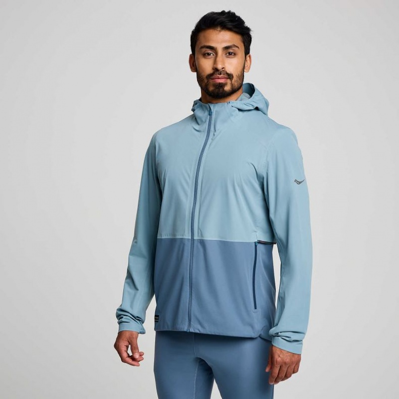 Blue Men\'s Saucony Runshield Jacket | AUS-LHWKU