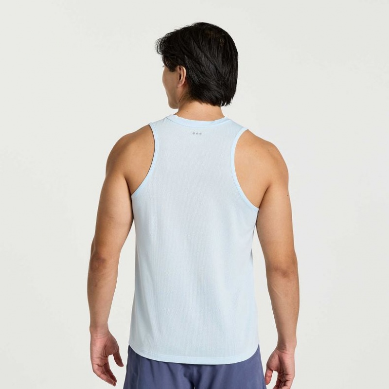 Blue Men's Saucony Stopwatch Singlet | AUSTRALIA-SPQWC