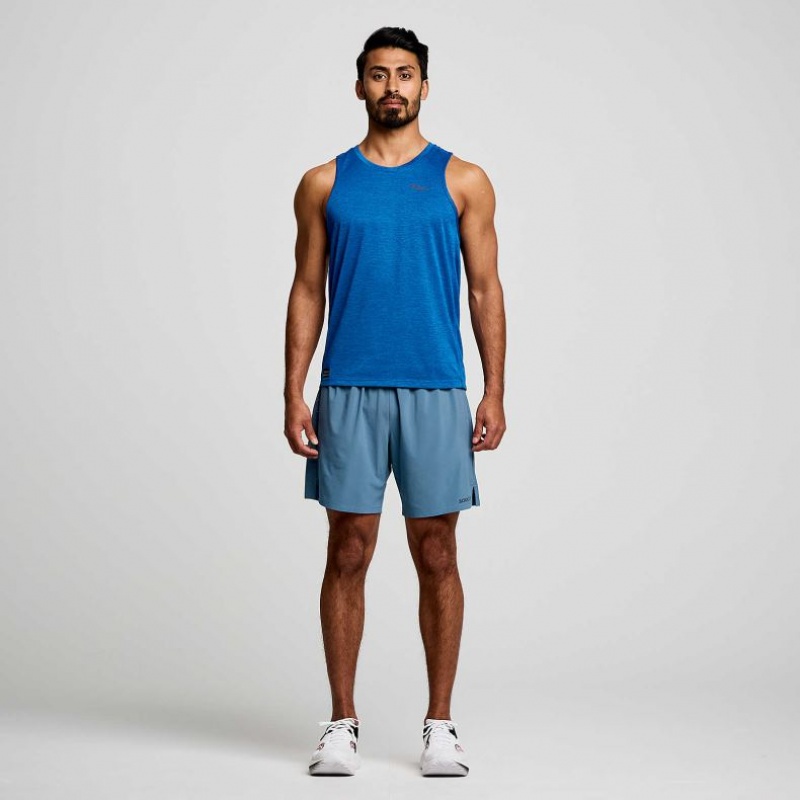 Blue Men's Saucony Stopwatch Singlet | AUS-EOQZR