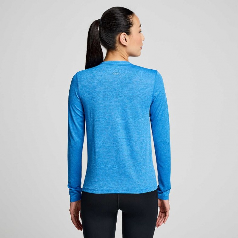 Blue Women's Saucony Stopwatch Long Sleeve T-Shirt | AUS-AYSWM