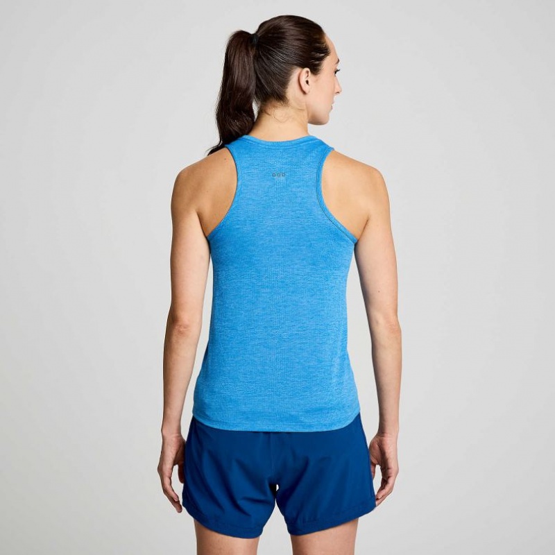 Blue Women's Saucony Stopwatch Singlet | AUS-DFMAW