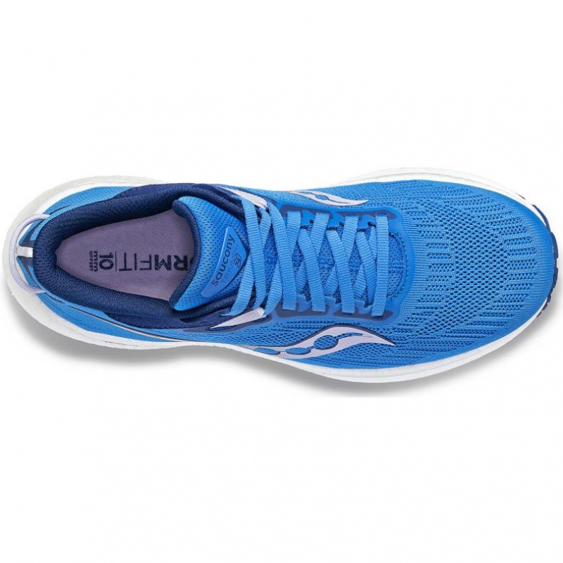 Blue Women's Saucony Triumph 21 Wide Running Shoes | AUSTRALIA-TIUQV