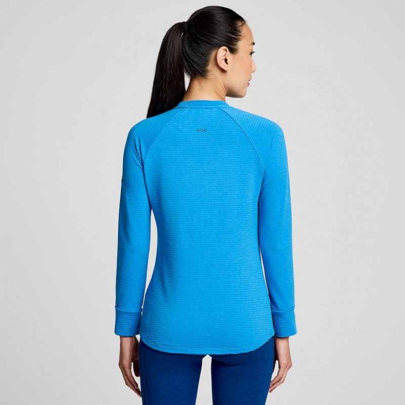 Blue Women's Saucony Triumph 3D Crew Sweatshirt | AUSTRALIA-IHVMY