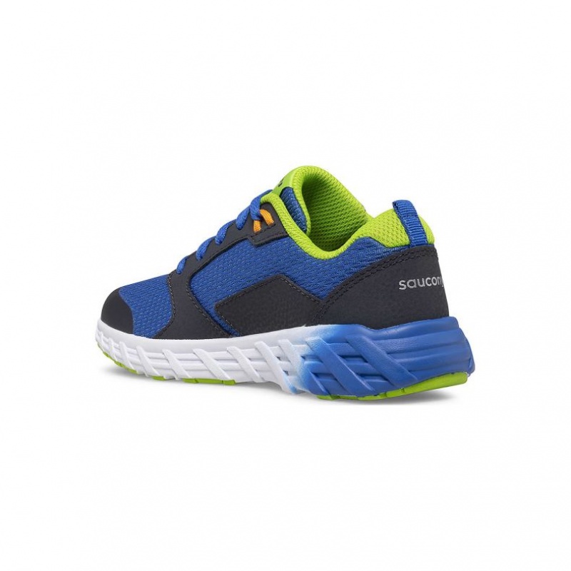 Blue / Green Big Kids' Saucony Wind 2.0 Lace Sneaker | AUSTRALIA-PVEIM