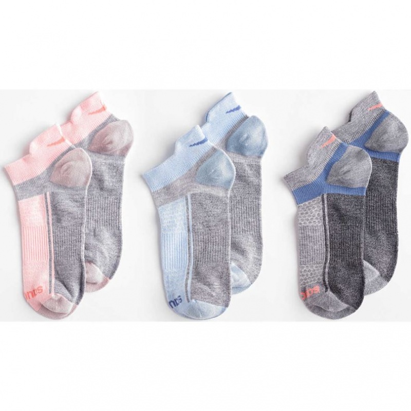 Blue / Pink / Grey Women's Saucony Inferno Liteweight 3-Pack Socks | AUSTRALIA-BGRMW