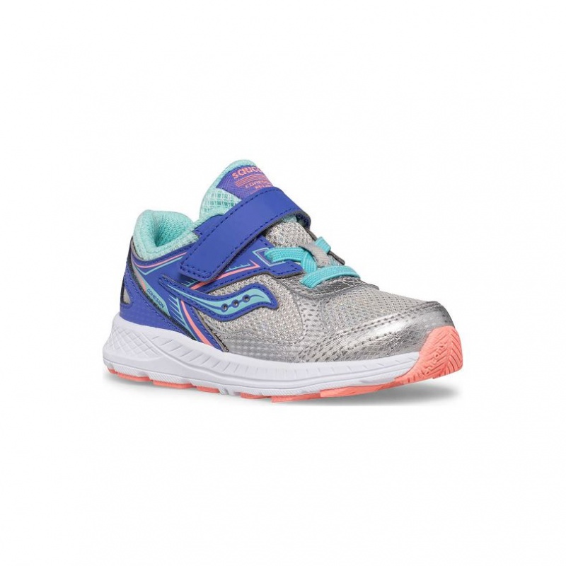 Blue / Silver Little Kids' Saucony Cohesion 14 A/C Jr. Sneaker | AUSTRALIA-DVAMH