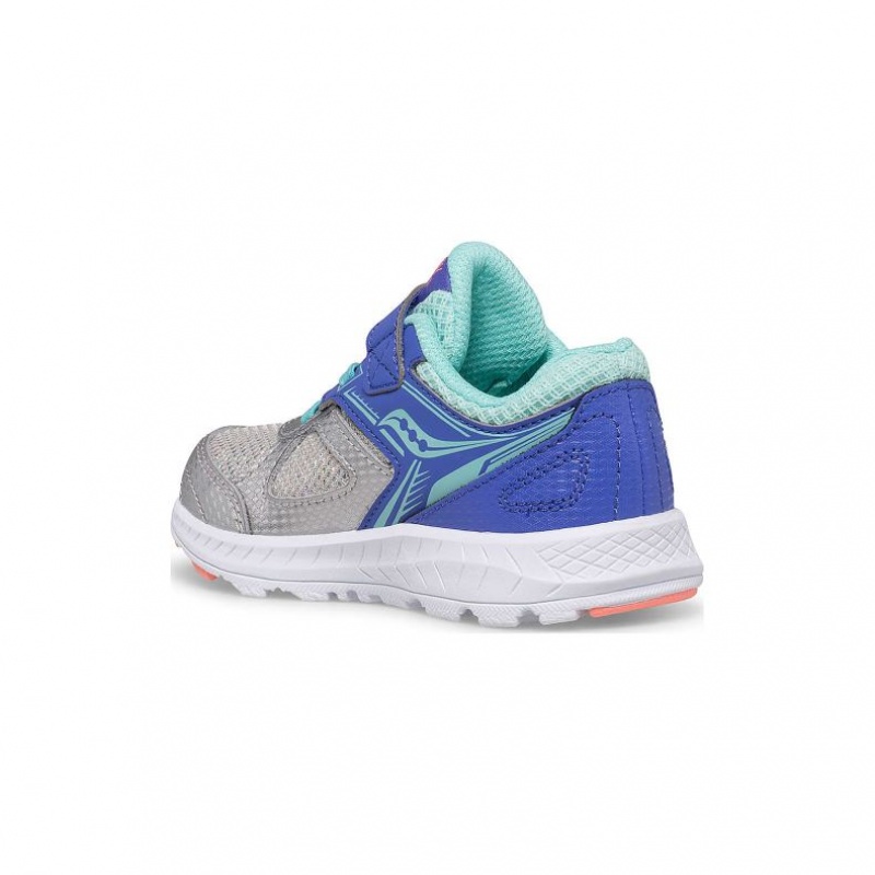 Blue / Silver Little Kids' Saucony Cohesion 14 A/C Jr. Sneaker | AUSTRALIA-DVAMH