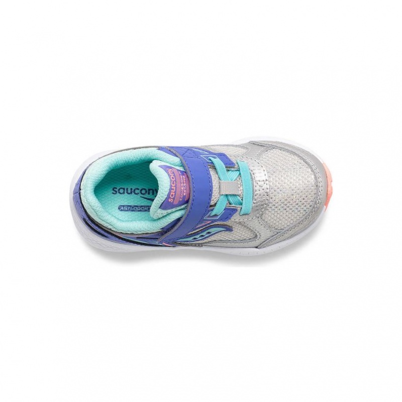 Blue / Silver Little Kids' Saucony Cohesion 14 A/C Jr. Sneaker | AUSTRALIA-DVAMH