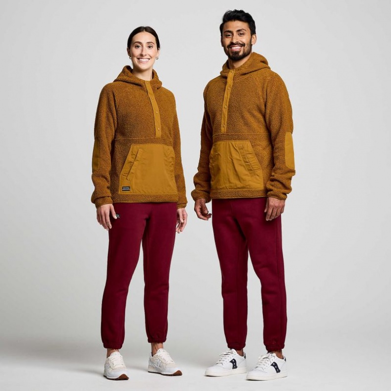 Brown Men's Saucony Recovery Sherpa Pullover Hoodie | AUS-YCANZ