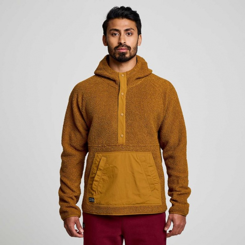 Brown Men\'s Saucony Recovery Sherpa Pullover Hoodie | AUS-YCANZ