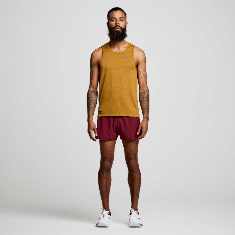 Brown Men's Saucony Stopwatch Singlet | AUSTRALIA-GTLSP