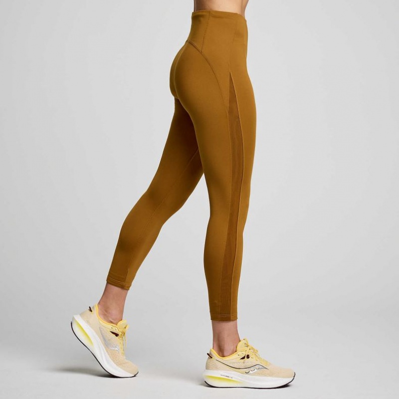 Brown Women's Saucony Fortify Viz Tight | AUS-WZBVP