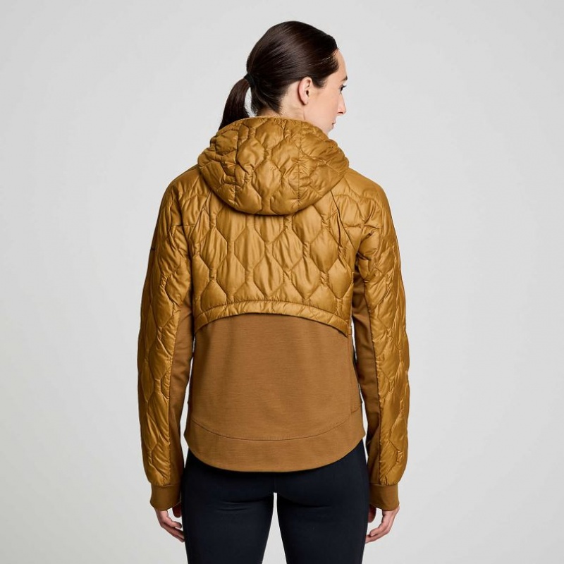 Brown Women's Saucony Solstice Oysterpuff Jacket | AUSTRALIA-MTEGU