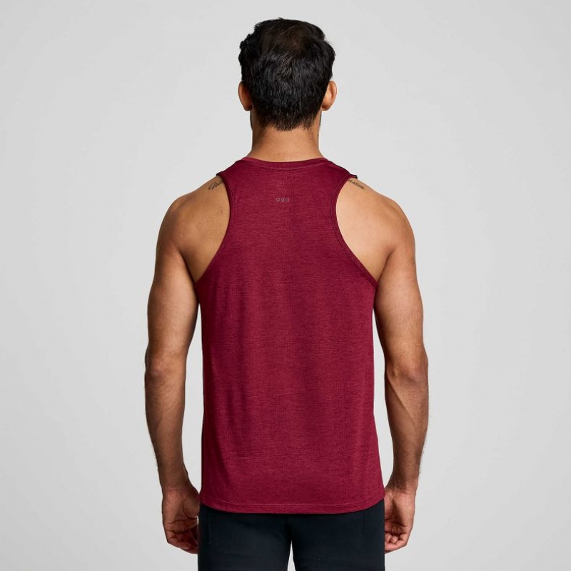 Burgundy Men's Saucony Stopwatch Singlet | AUSTRALIA-GAOEU