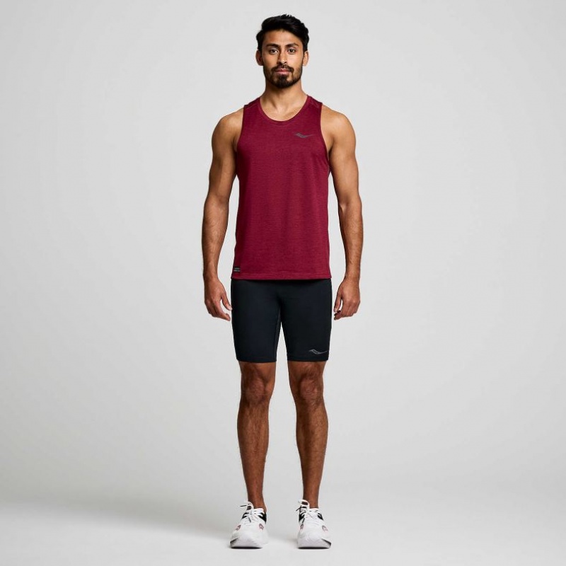 Burgundy Men's Saucony Stopwatch Singlet | AUSTRALIA-GAOEU