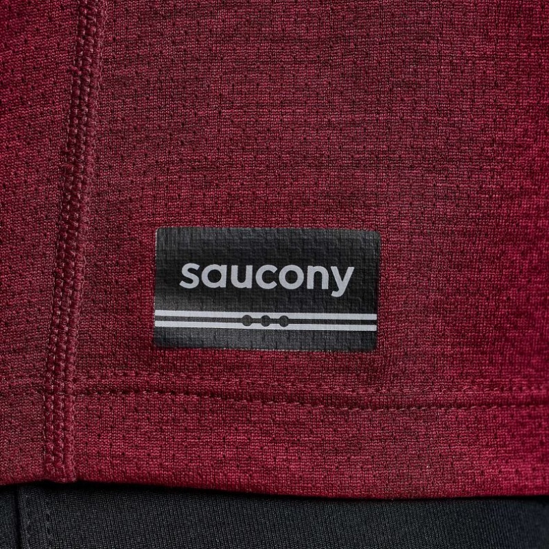 Burgundy Men's Saucony Stopwatch Singlet | AUSTRALIA-GAOEU