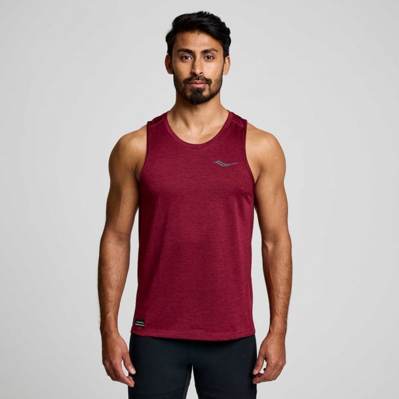 Burgundy Men\'s Saucony Stopwatch Singlet | AUSTRALIA-GAOEU