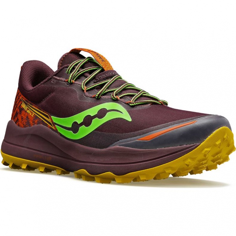 Burgundy Men's Saucony Xodus Ultra 2 Trail Running Shoes | AUS-BNDVP