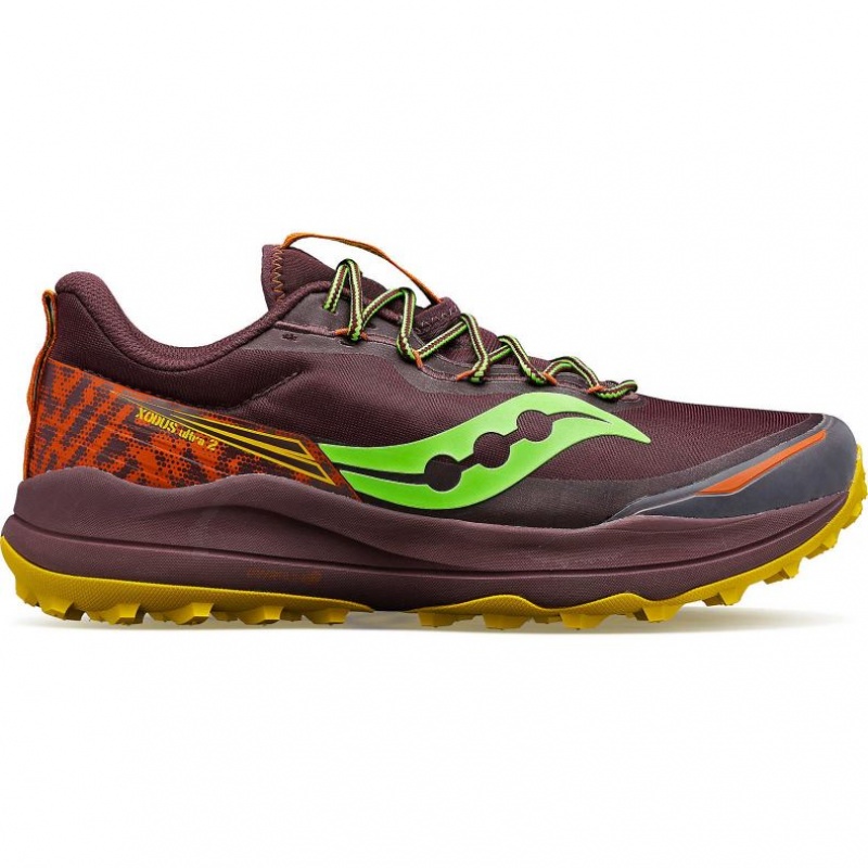 Burgundy Men\'s Saucony Xodus Ultra 2 Trail Running Shoes | AUS-BNDVP