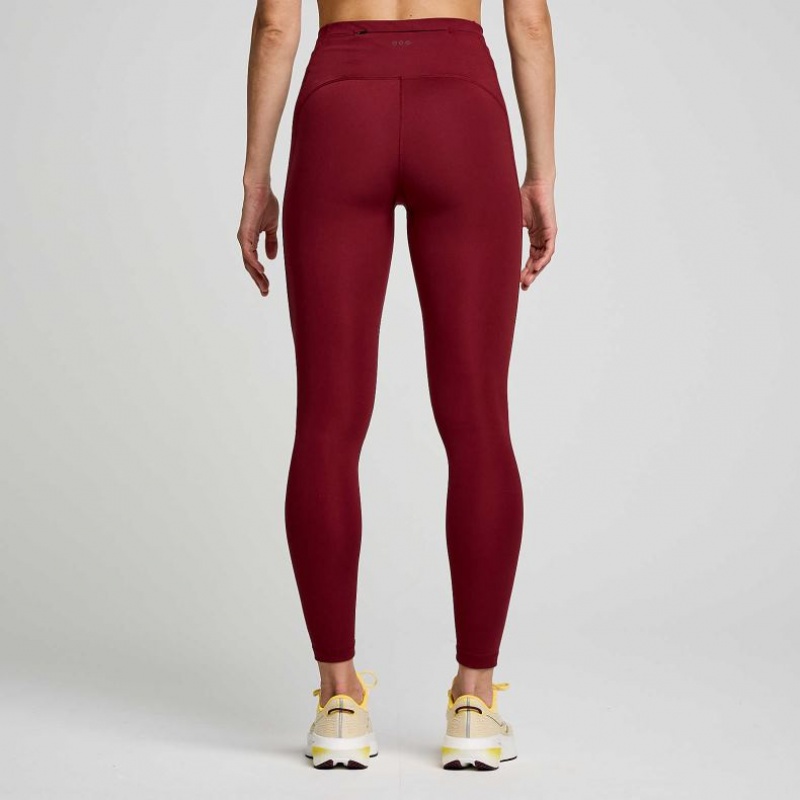 Burgundy Women's Saucony Fortify 7/8 Tight | AUSTRALIA-WFORI