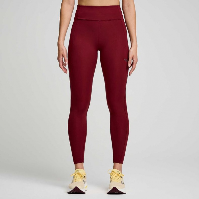 Burgundy Women\'s Saucony Fortify 7/8 Tight | AUSTRALIA-WFORI