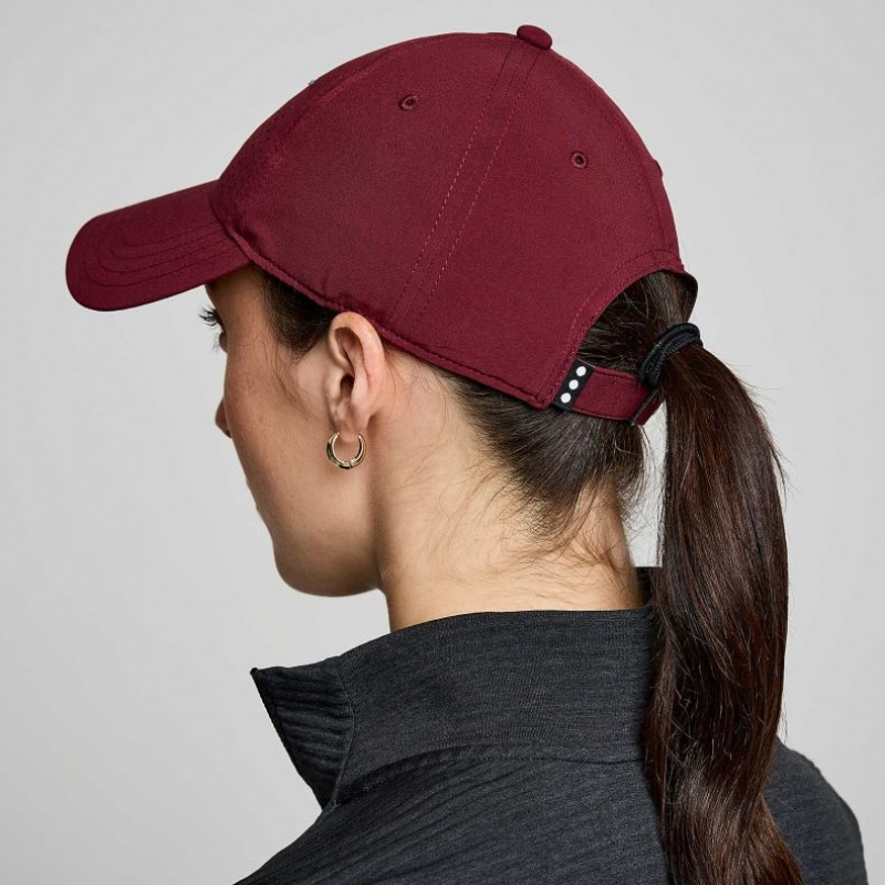 Burgundy Women's Saucony Outpace Petite Hat | AUS-SUVDJ