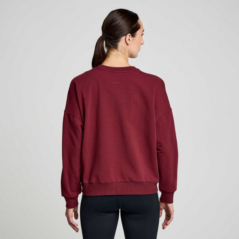 Burgundy Women's Saucony Recovery Crew Sweatshirt | AUS-QRYHA